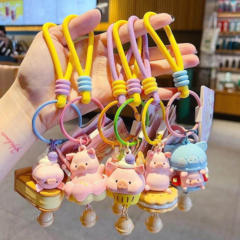 Nuevo Llavero Lulu el Cerdito Original, Colgante de Cerdito de Dibujos Animados Adorable, Adorno para Bolso, Adorno Colgante para Coche, Llavero para Parejas