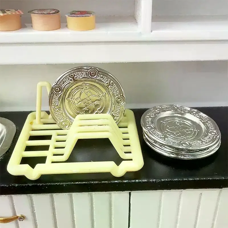 1:12 Poppenhuisminiaturen Afdruiprek Model Keuken Accessoires Voor Poppenhuis Micro Landschap Ornamenten Kids Fantasiespel Speelgoed DIY