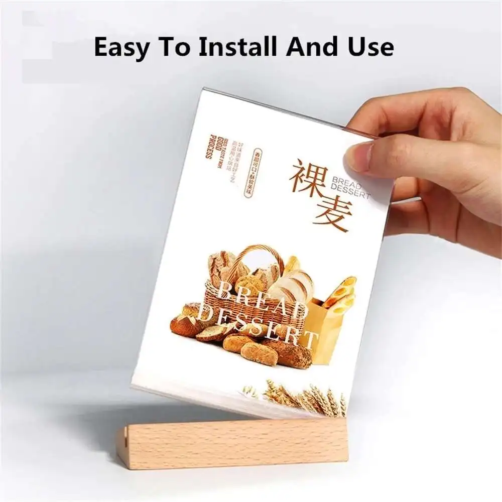 A6 Table Top Acrylic Sign Holder Display Stand Double Sided, Bottom Load, Portrait Style Menu Paper Ad Photo Picture Frame