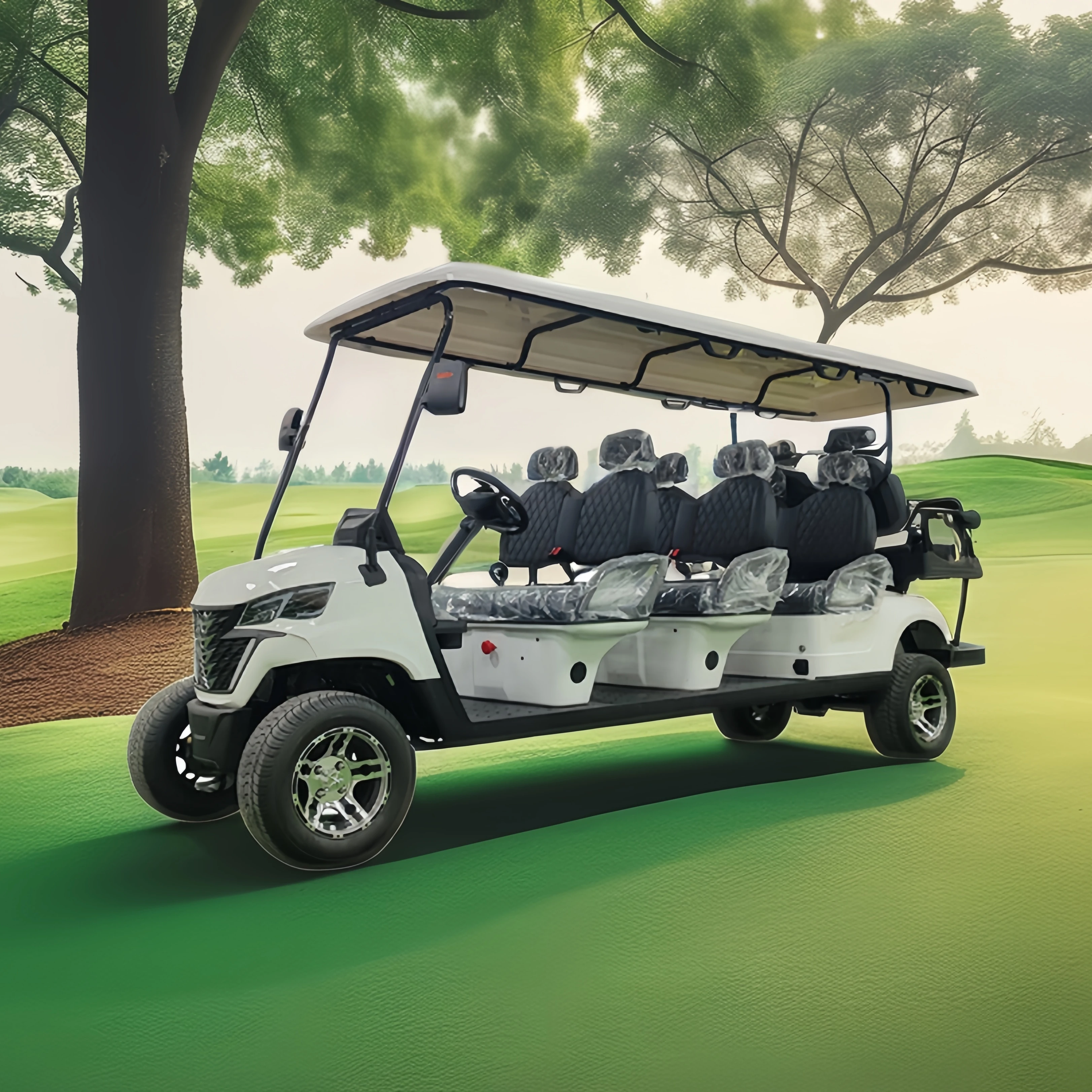 الصين مصنع مخصص 6 + 2 مقاعد نادي السيارات بطارية ليثيوم عربة جولف الكهربائية عربات التي تجرها الدواب سيارة كهربائية صغيرة الشركة المصنعة #1