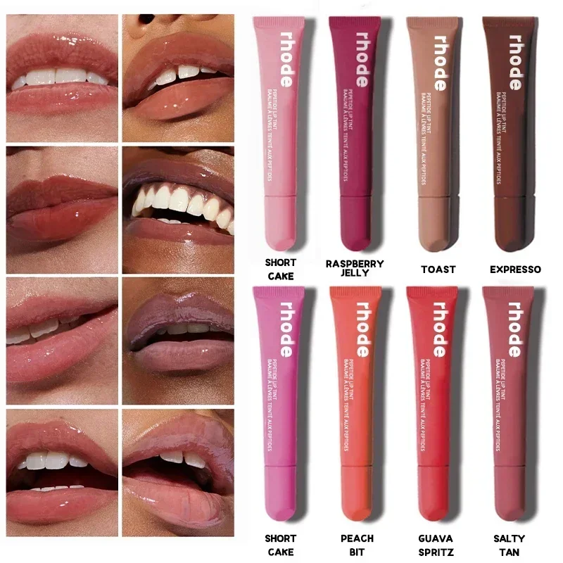 8 Colors Rohde Lip Balm Phone Cover Lip Gloss Long-lasting Moisturizing Lipstick Toast Jelly Non-fading Clear Lip Glaze 10ML