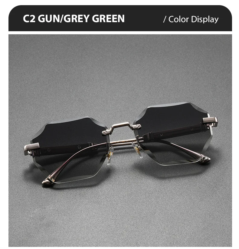 2025 neue Mann Frau Sonnenbrillen Mode Unisex Randlose Sonnenbrille Vielseitig UV400 Brillen Im Freien Fahren Trend C8880-1 – Detail 16
