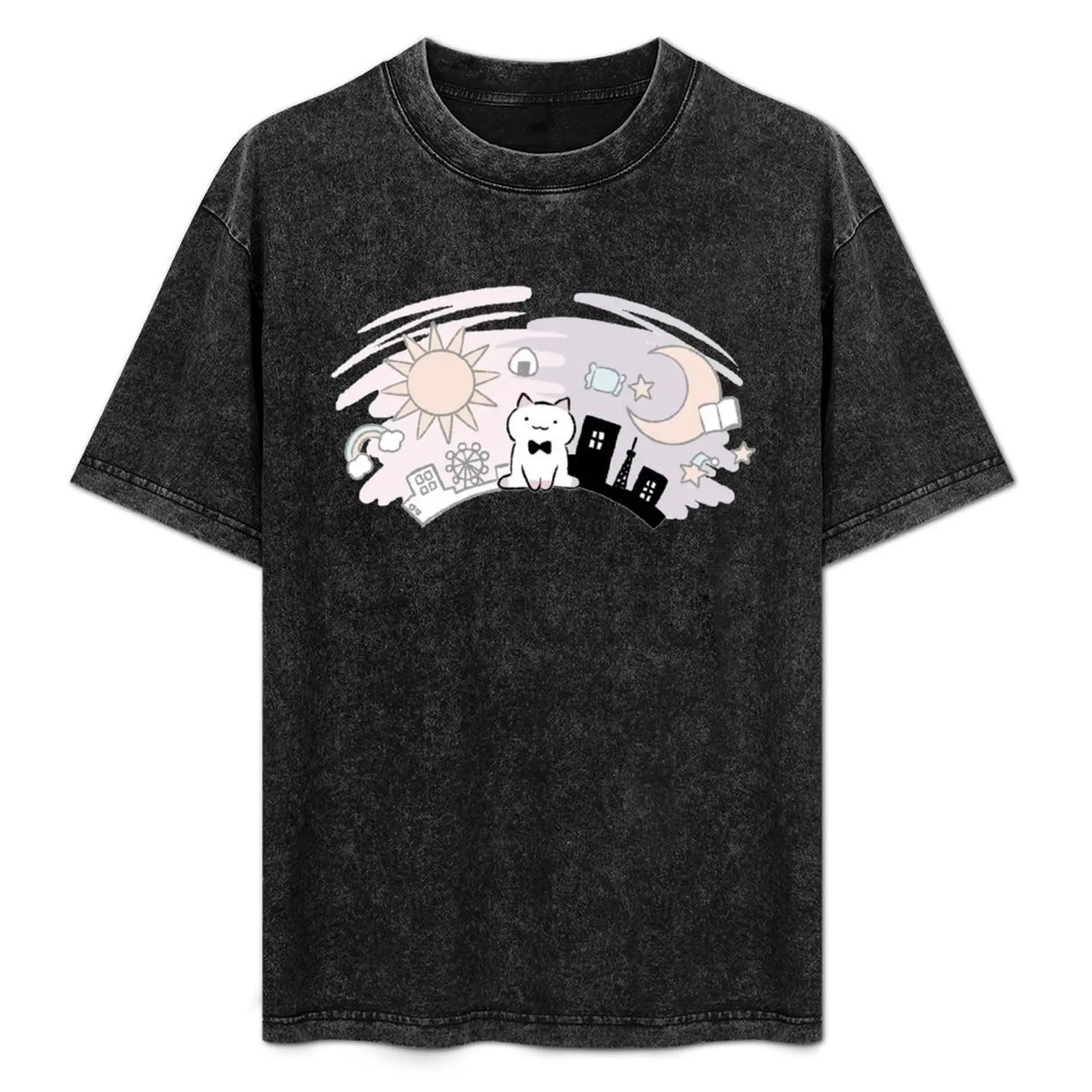 

Day in the Life [Fushigi Neko no Kyuu-chan] T-Shirt All Weather Casual Short Sleeve