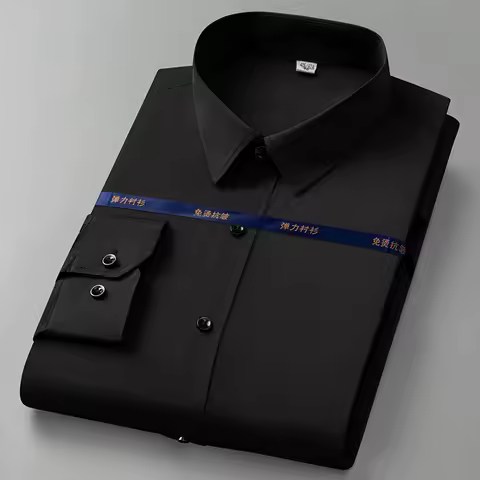 Men Shirt Long Sleeves Dress Shirts For Men Slim Fit Camisa Social Business Blouse White Blue Office Shirt Men Clothing 7XL 8XL