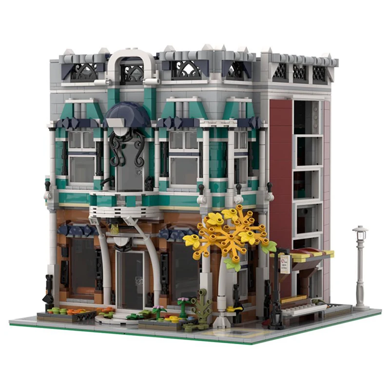 MOC-36027 Libra Café City Street View Assembly Building Block Model • 2287 Parts Building Blocks Children's Birthday Toy Gift