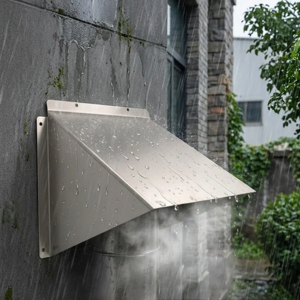 Stainless Steel Rain Cover For Exterior Wall For Exhaust Vent Cap Windproof Square Air Outlet For Kitchen Range Hood