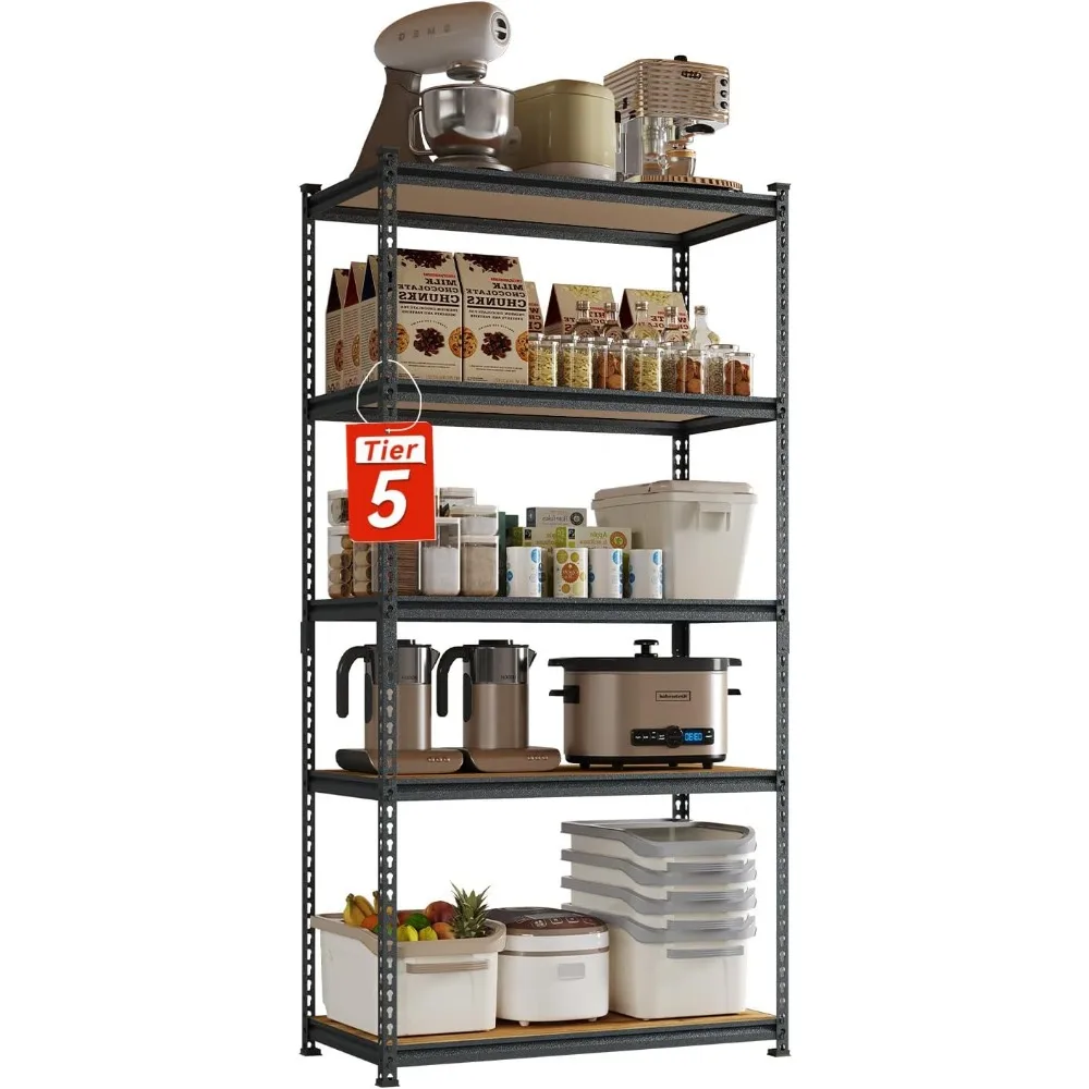 5 Tier Storage Shelving Metal Shelving, Heavy Duty, Shelving Unit, Garage and Warehouse Storage, Adjustable,36x18x72 inches