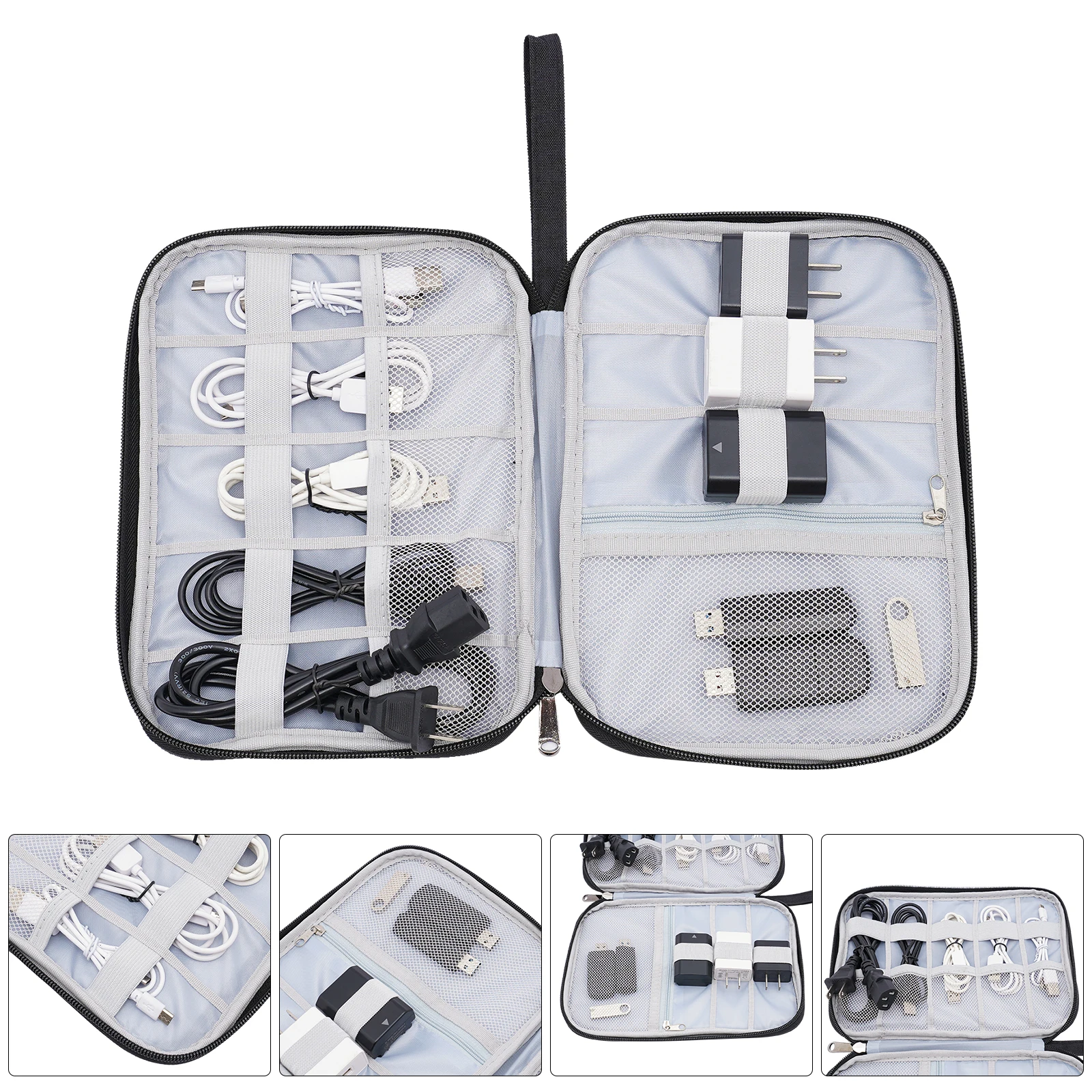 

Электронный органайзер для путешествий, универсальная сумка для хранения аксессуаров, портативная, 15 отделений, водонепроницаемая, с застежкой-молнией, для путешествий