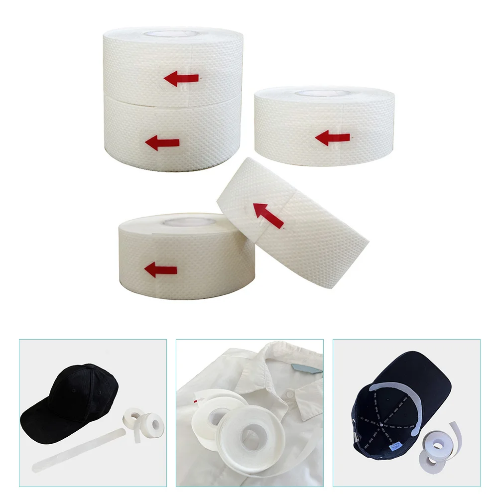 5 Rolls Hat Sweat Sticker Cap Pads Protection Absorption Strips Shirt Absorbent Collar Neck Tape