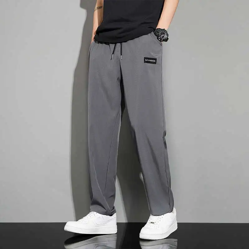 Straight men's loose casual pants, solid color fashion, trendy brand, summer pants, Japanese style, youthful and trendy