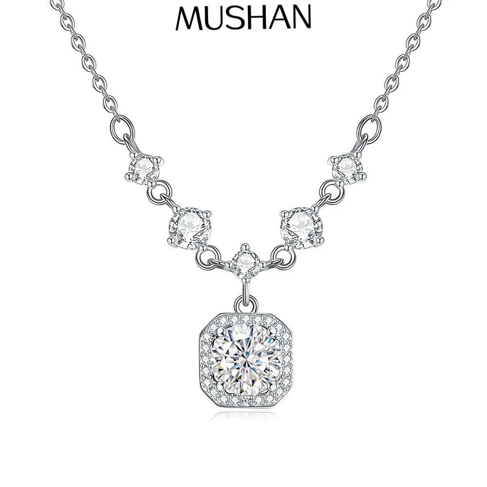 

Ювелирные изделия MuShan: Подвеска из стерлингового серебра 925 пробы с муассанитом, позолоченная, для девочек, патент MST, на годовщину