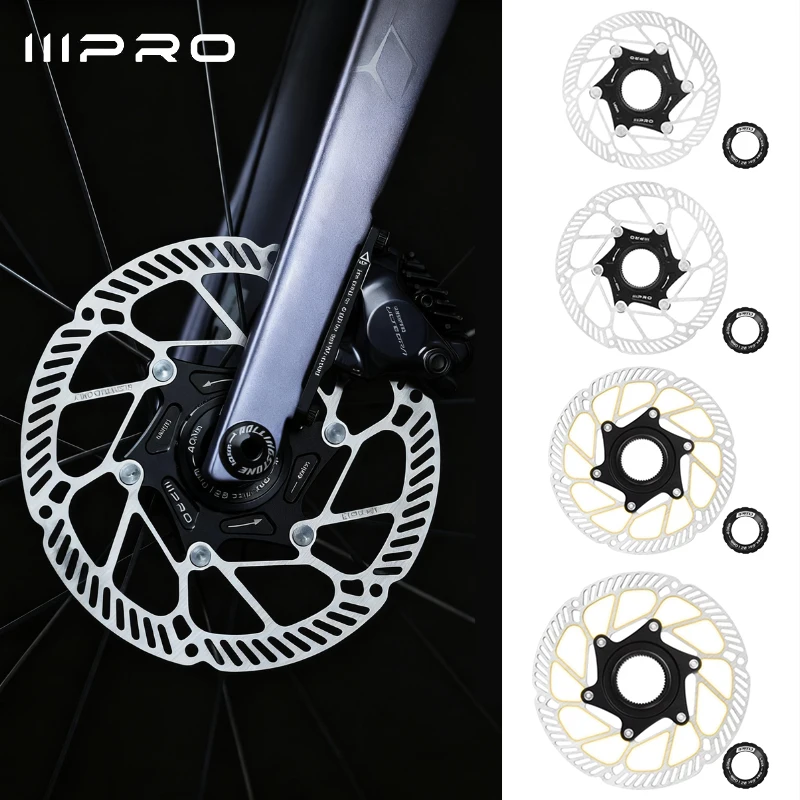 IIIPRO Bike Rotor Centerlock MTB Hydraulic Brake Disc Stainless Steel Durable Mountain Road Bike Brake Disk Rotors Cycling Part