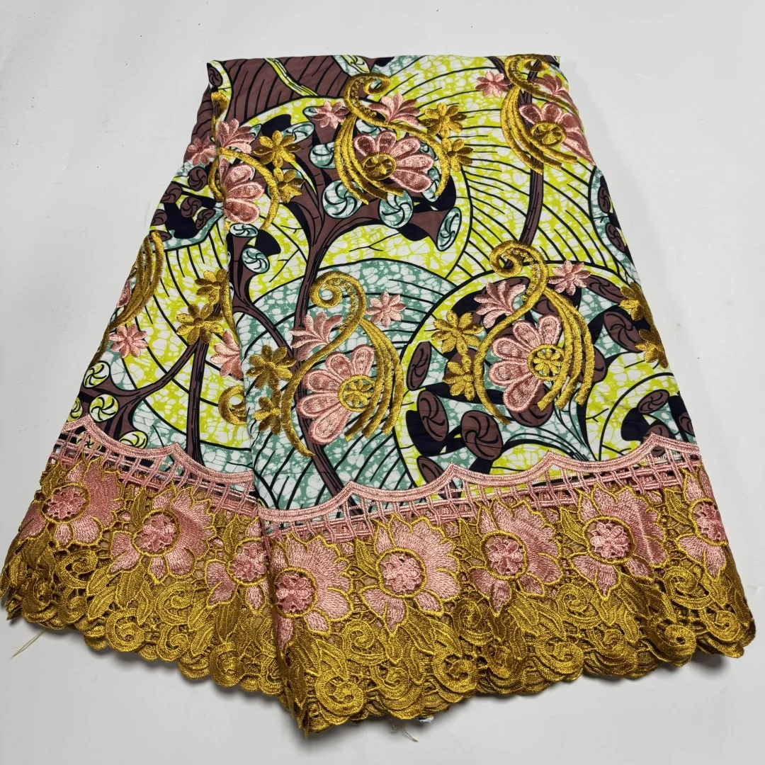 2025 النيجيري الدانتيل الشمع طباعة الأقمشة الأفريقية عالية الجودة ل خليط نمط جديد النسيج للملابس ديكور المنزل TS11