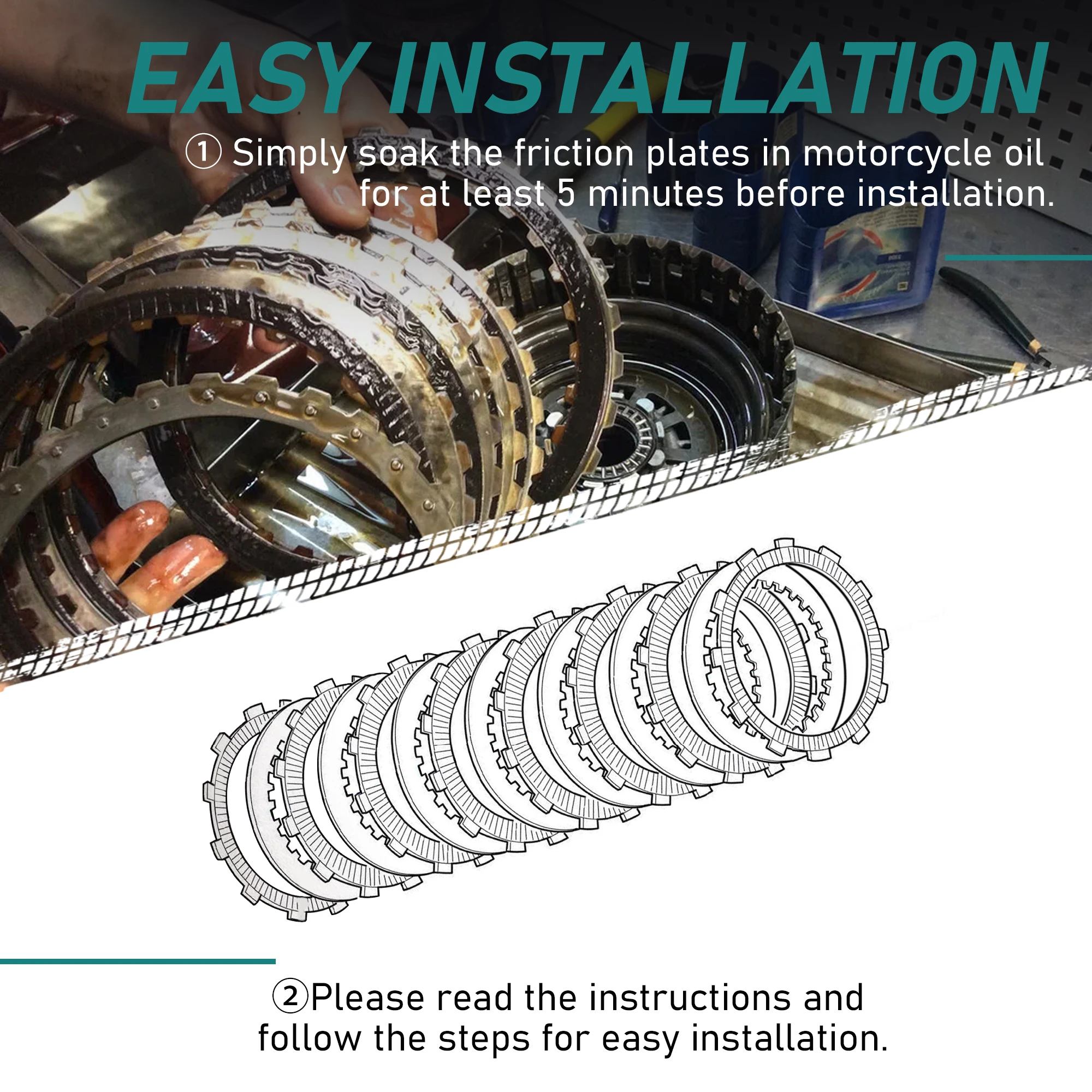 Extra Clutch Plate Friction Steel Clutch Kit for Harley 1990-1997 Big Twin 1991-2017 Sportster 1991-2002 Buell All Models 17 PCS