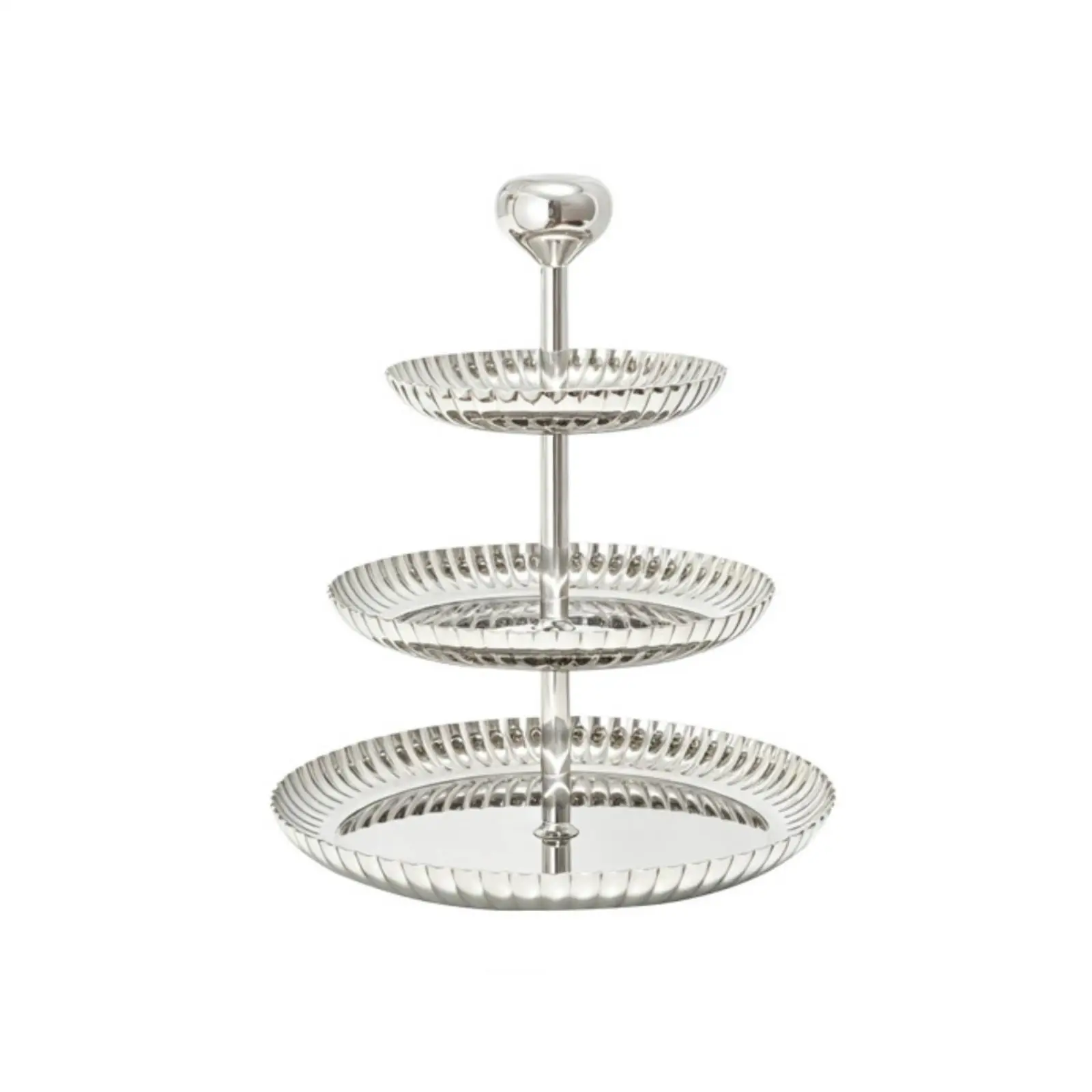 3 Layer Fluted Edge Serving Stand for Snacks Desserts Coffee Table Centerpiece Decor