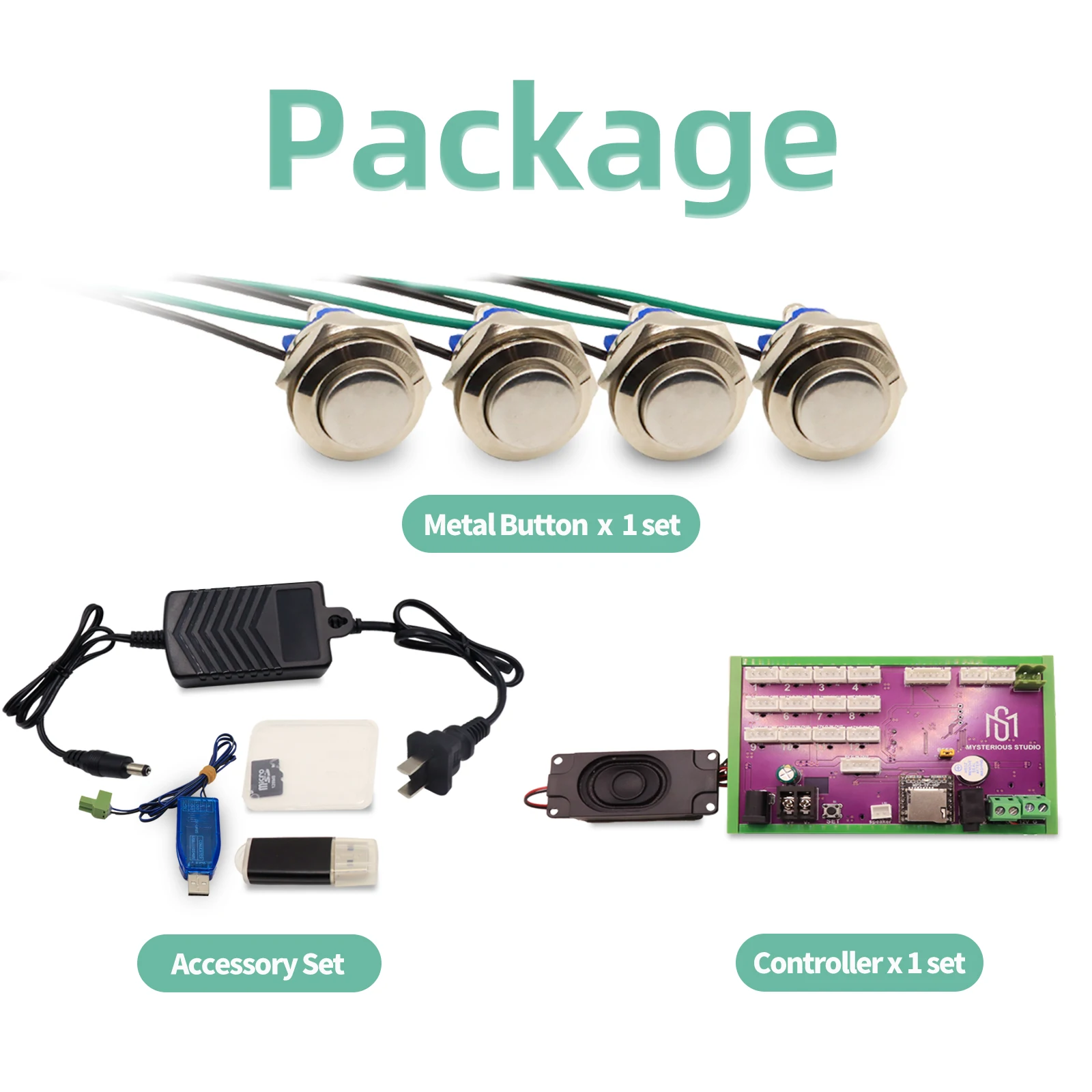 Mysterious Studio Room Escape Prop Metal Small Button No Light Continuous Edition Press the button to unlock