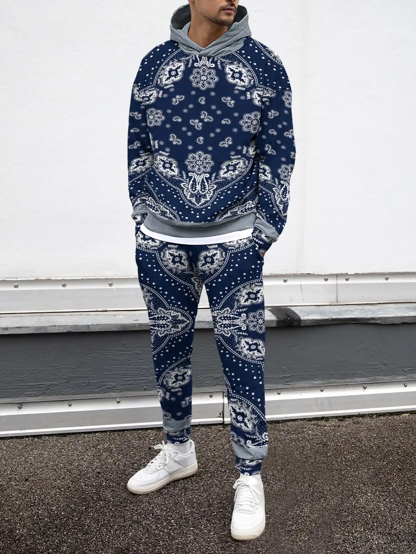 

Paisley Men Creative Art Design 3D Print Clothes Harajuku Style Tracksuit Hoodie And Trouser Cashew Flower 2Pc Sets 2025 New