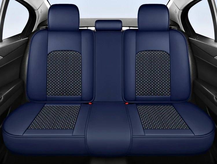 5-Sitzer Autositzbezug, Neues Nappa-Leder mit Eisseide, Feste Lendenwirbelstütze, Ganzjährig Universal, Passend für die Meisten Autos – Detail 15
