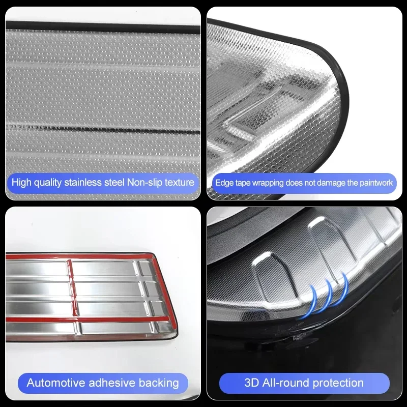 For Ford Ranger 2023 2024 2025 Trunk Bumper Sill Cover Stainless Rear Fender Protector Stick Decoration Exterior Accessories