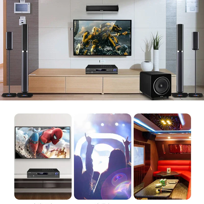 KYYSLB 220V Blueteeth Amplifier 650W 5.1 Channel Home Theater System Audio High Power Music Sound Speaker Amplifier Player