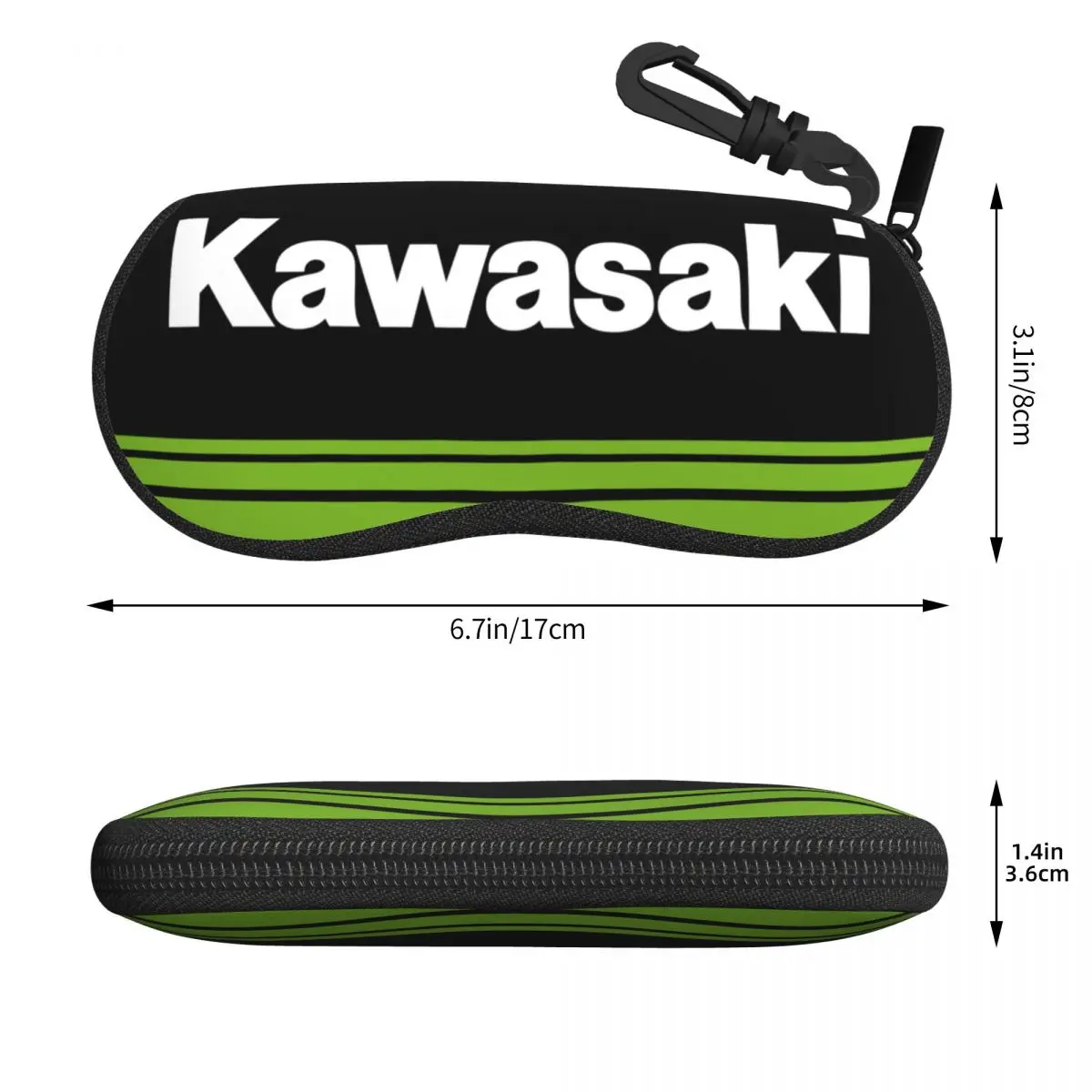 Custom Kawasaki Motorcycle Sport Racing Shell Glasses Case Unisex Fashion Eyeglasses Case Sunglasses Protector Box