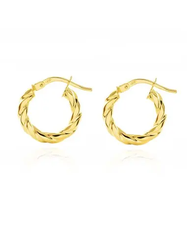 Earrings women 18k gold filled hoops 16x2mm