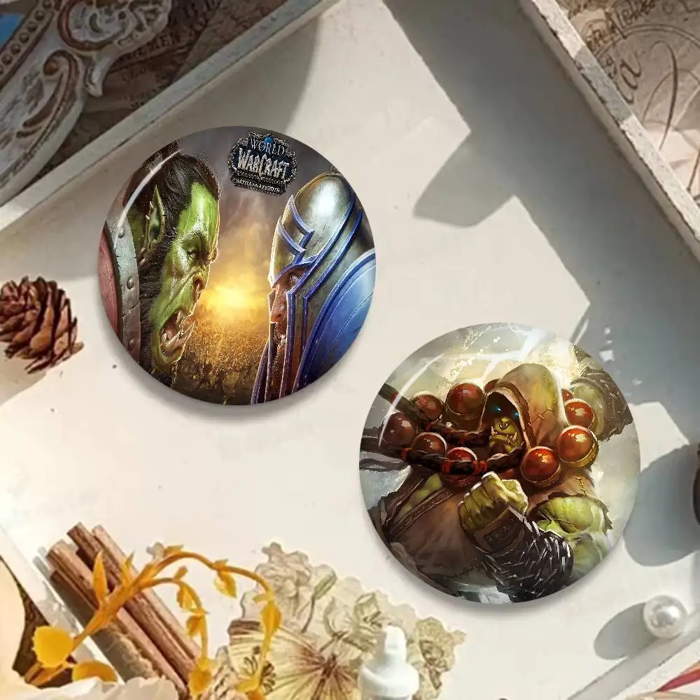 Funny W-World Of Warcraft Gaming 58mm Handmade Brooch Cartoon Cosplay Badge On Backpack Jewelry Accessories Gifts