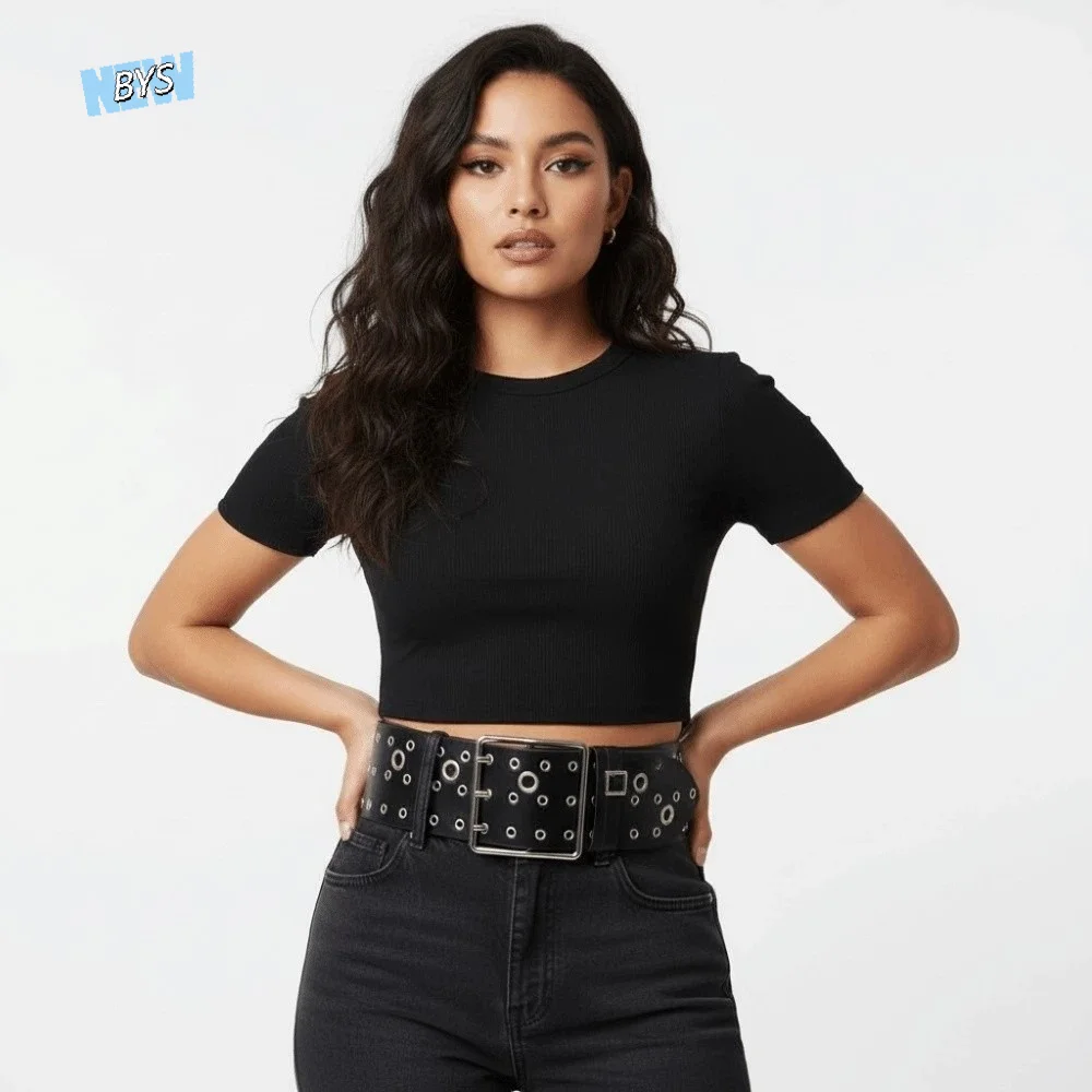 Adjustable Hollow Rivet Wide Belt Three Row Needle Buckle Personalized Design Y2K Cool Girls Belt Jeans Decor Punk Style