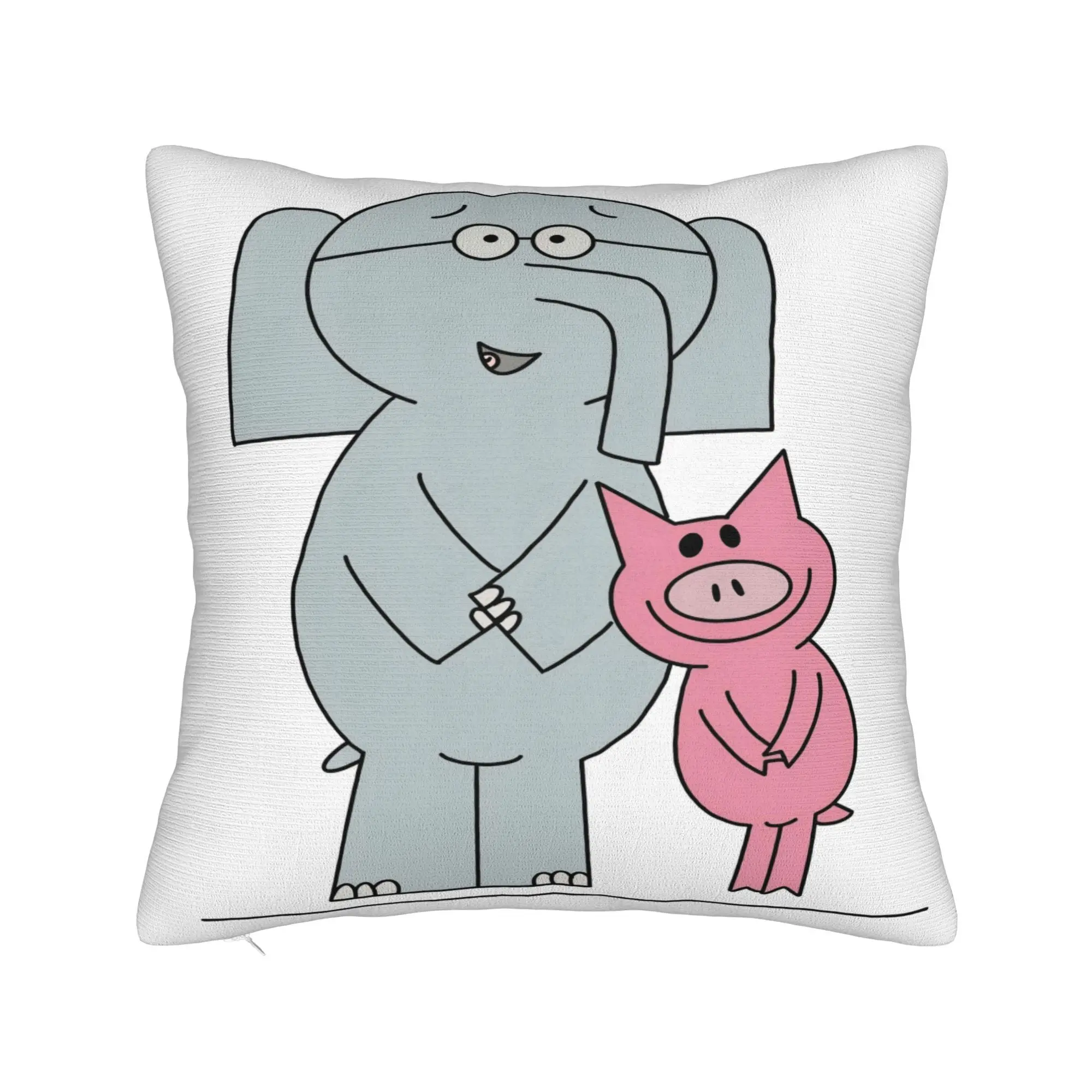 Elephant And Piggie, High Aesthetic Printed Pillowcase, Suitable for Wedding Scene, Holiday Gift, Party Decor, Office Lounge, Bedroom Living Room Sofa Universal