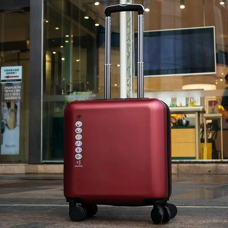 Business Suitcase Leather Men's Women's 18 Inch 20 Inches Student Luggage Travel Password Lock Spinner Rolling Luggage