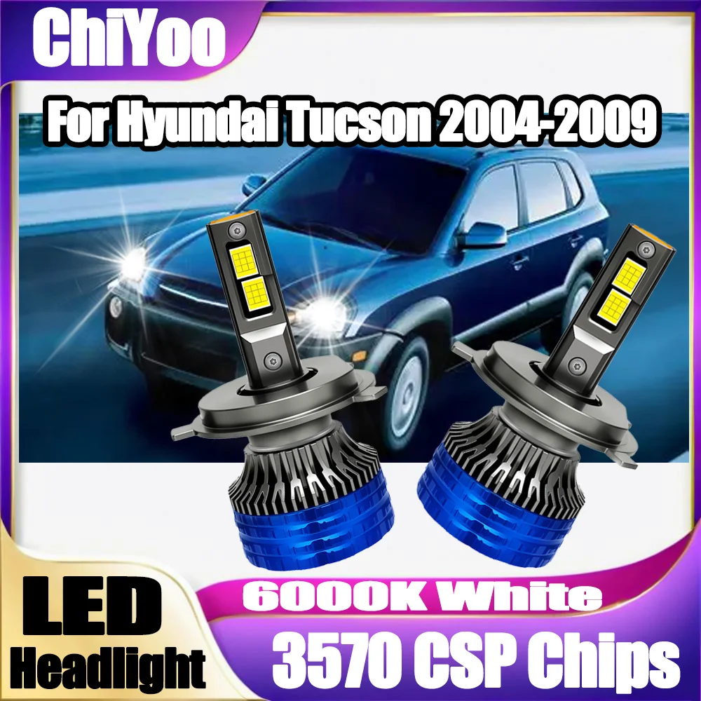 

20000LM LED Headlights Headlamps 150W H4 6000K Bulbs With double Copper tube turbo fan auto lights For Hyundai Tucson 2004-2009