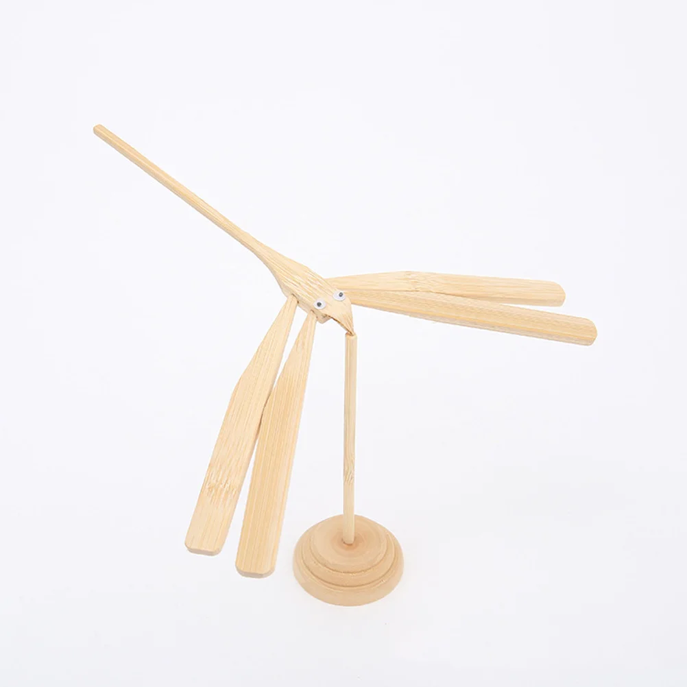 2 個の竹トンボのおもちゃシンプルなデザイン教育バランスアクセサリー子供のためのトンボのおもちゃ教育バランスおもちゃ