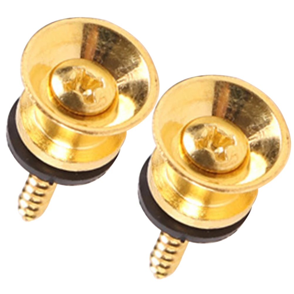 

2 Pcs Acoustic Guitar Strap Button Metal Bass Nail Non-slip Buttons
