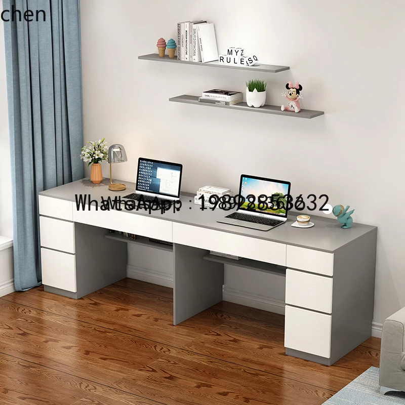 double computer desk light luxury bedroom study home writing desk study table
