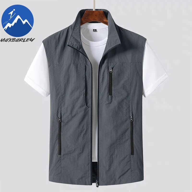 

Мужской жилет, весенне-осенний тонкий уличный водонепроницаемый дышащий жилет для скалолазания, повседневная легкая куртка без рукавов с несколькими карманами