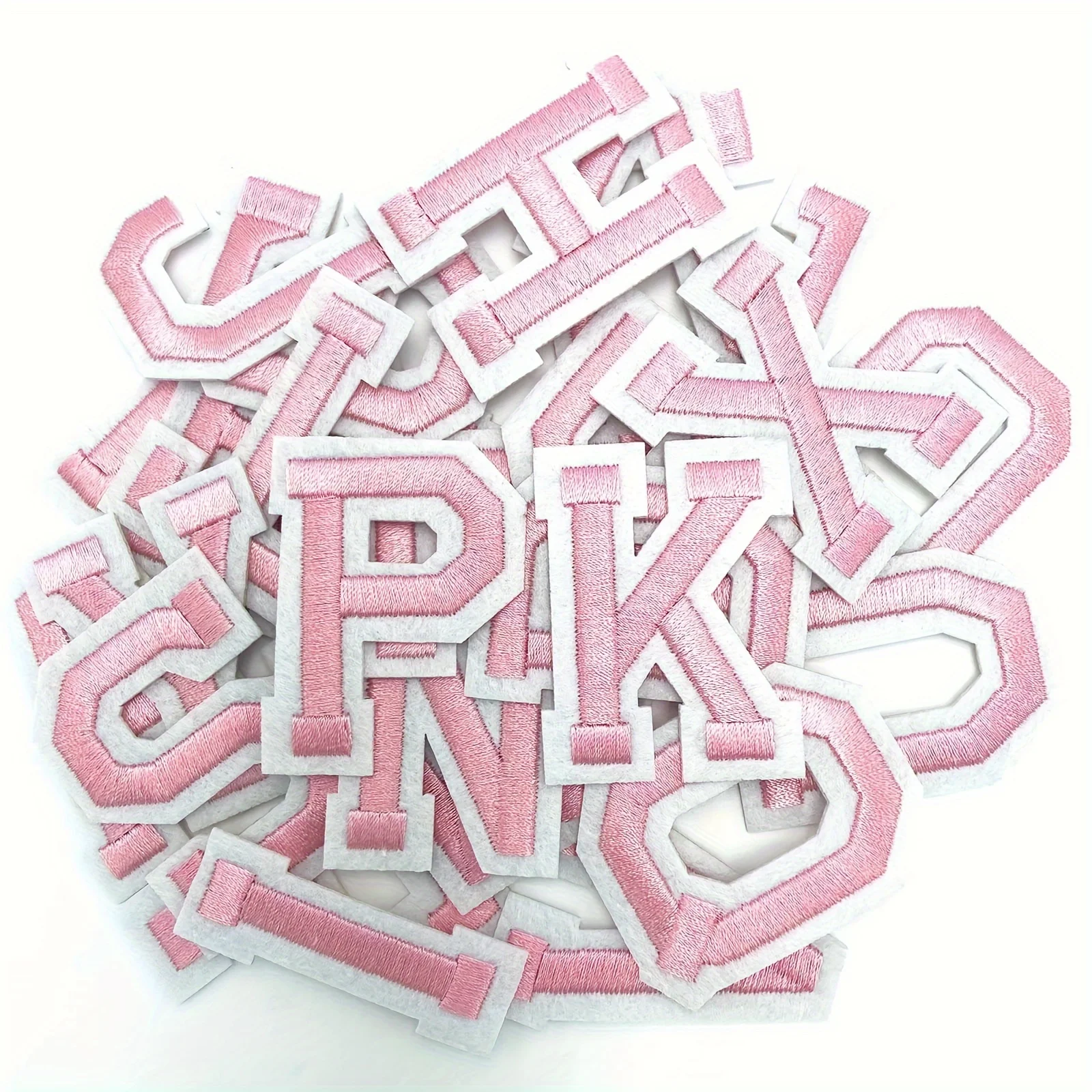 52pcs Alphabet Patches With Ironed Adhesive, Decorate Repair Patches For Shirts Jackets Hats Jeans Shoes Bags