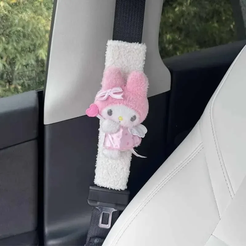 Sanrios Angel Cinnamoroll My Melody Kuromi HelloKittys Car Seat Belt Cover Shoulder Protectors Auto Turn Signals Wiper Decorate