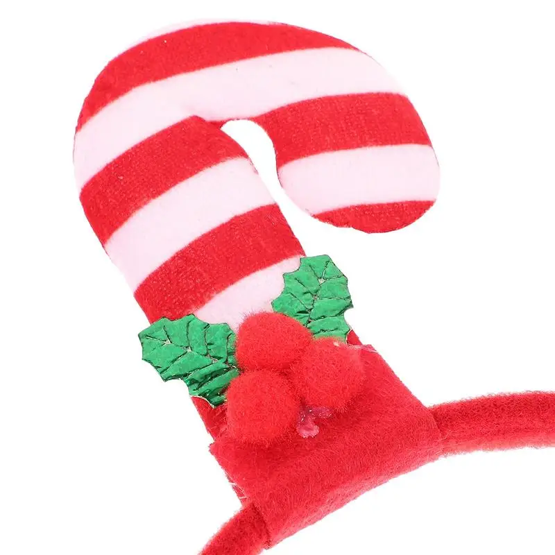 3Pcs Christmas Candy Cane Hair Hoops Lovely Headdress Party Hair Decors Decorative Party Hairbands