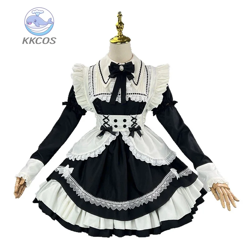 

S-5XL Gothic Lolita Dress Cat Girl Coffee Waitress Cosplay Costume Women Plus Size Long Sleeve Sweet Uniform Maid Outfit