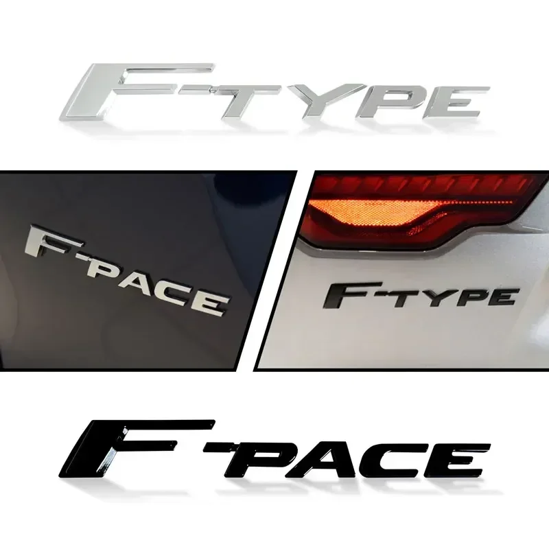 ثلاثية الأبعاد ABS لامعة أسود فضي F-TYPE F-PACE رسالة شعار سيارة الخلفي الجذع ملصق ل جاكوار 20T 25T 30T XE XF XEL XFL XJL X-TYPE XJS