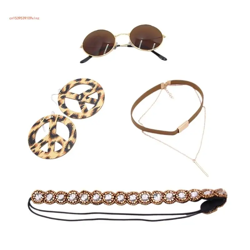 

Handmade Beads Embellished Indian Festival Costume Accessories Set for Women