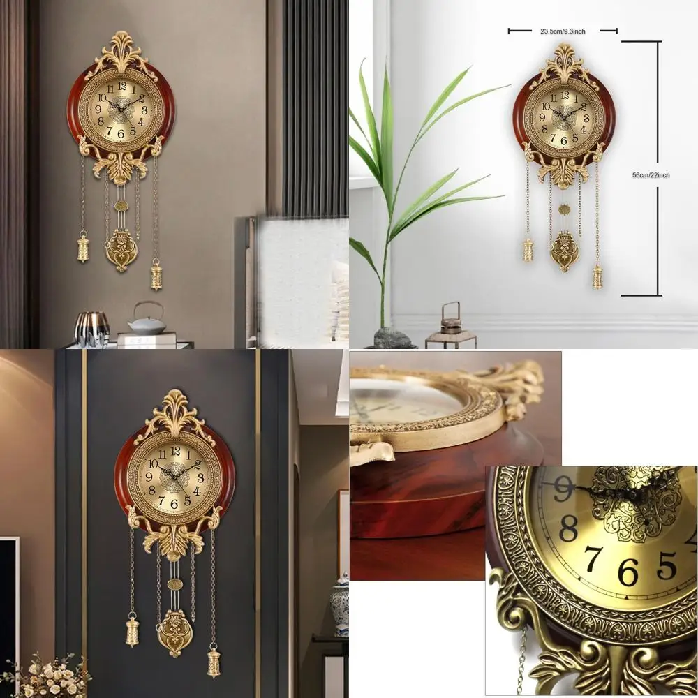 

Винтажные деревянные настенные часы с маятником, бесшумный кварцевый механизм, аналоговые часы для дома, офиса, кухни, класса