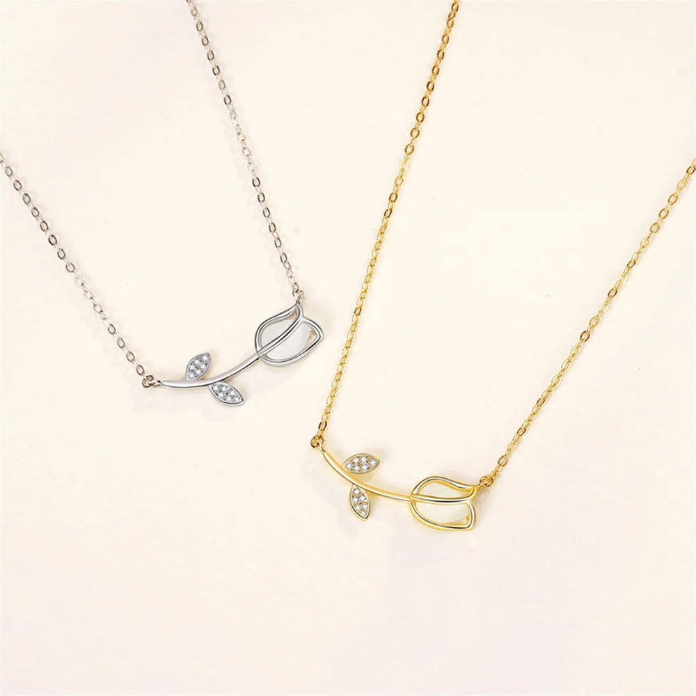 

Корейский серебряный тюльпан 925 пробы - подвеска в виде розы, роскошный уникальный дизайн для женщин