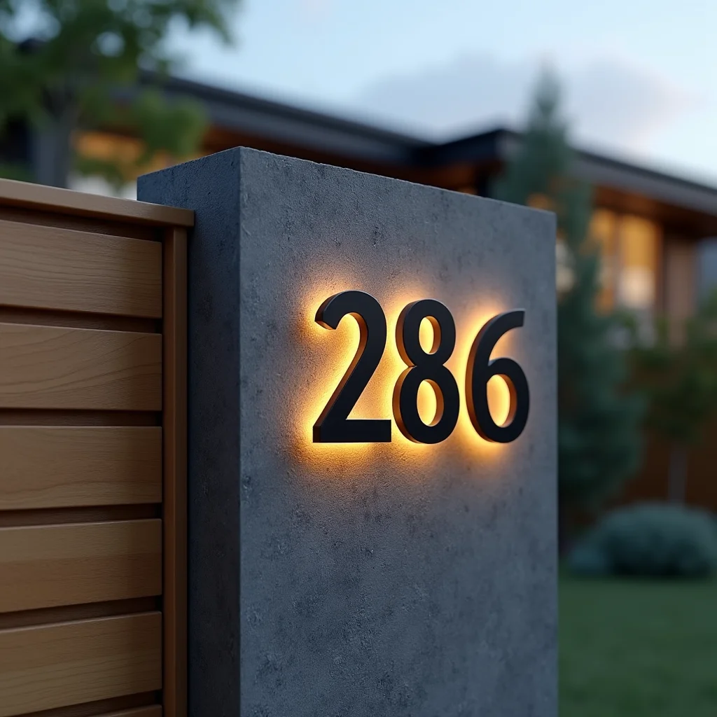 Custom 3D Door Signs Metal LED Backlit Letters Sign for Business Storefront House Number Outdoor Waterproof Illuminated Signage