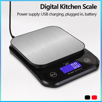 Rechargeable Digital kitchen Scales 5kg/10kg Precision Electronic Food Scale for Cooking And Baking Tool Stainless Steel Balance