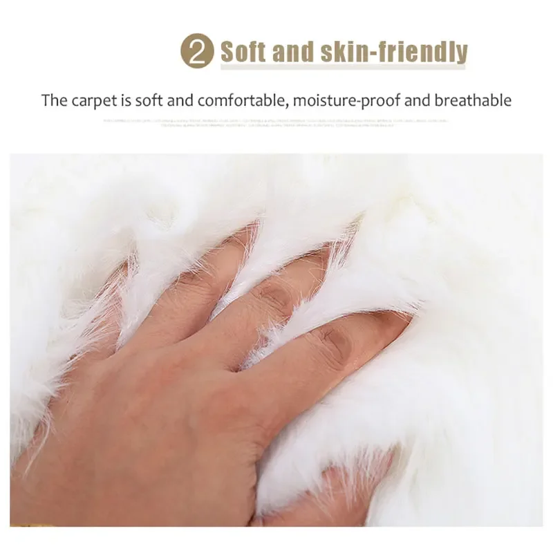 Soft Plush Carpets For Display Dressing Table Home Decor Sheepskin Fur Rugs For Photography Chair Cover Shaggy Fluffy White Rug