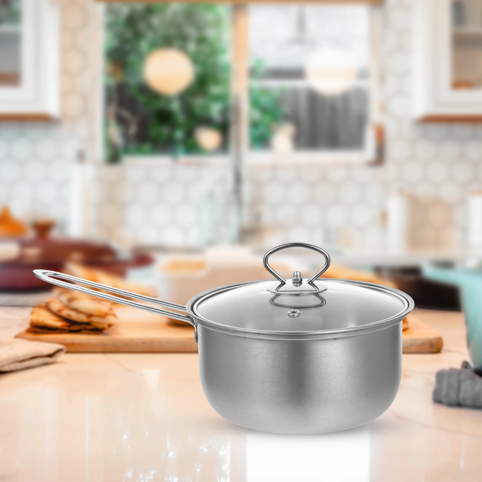 

Three Piece Kitchen Set 16cm Milk 20cm Soup Pot 24cm Frying Pan Stainless Steel Cookware Compact Stock Pot Household Tools
