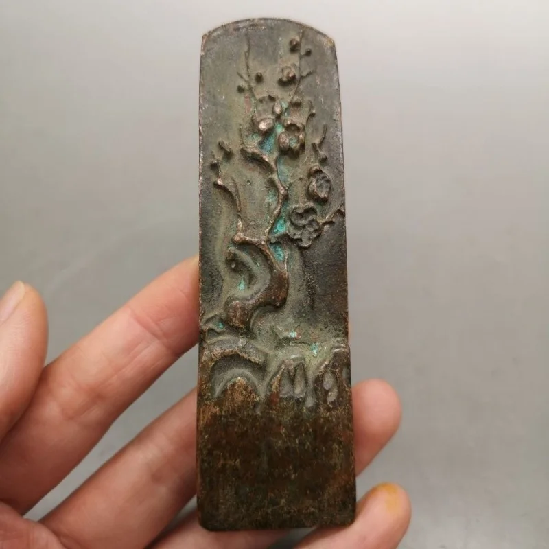 

Антикварная разная династия Цин, ученый печать, аромат сливового цвета, самогусток, холод приходит, медный уплотнитель с цветком сливы, ретро Wri