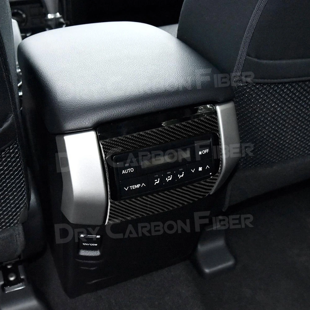 Carbon Fiber Back Rear Seat Air Condition AC Outlet Air Vent Trim frame Cover Sticker For Toyota Land Cruiser Prado 2010-2018