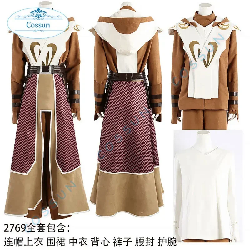 

[Customized] Game Jedi Robe Cosplay Costume Halloween Outfits Women New Suit Uniform Men Role Play Long Robe Star Costume